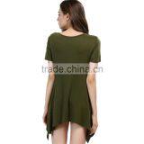 Clothing Factory New Fashion Short Sleeve Blouse Designs for Hot Sale 2017 thumbnail-6