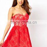 Lace Bandeau Skater Dress thumbnail-1