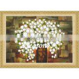 Custom Silver Flower Pattern Embroidery Diamond &Rhinestone Painting DIY Cross Stitch Kit Fabric For Living Room thumbnail-1