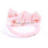 China Wholesale Accessories Bowknot Pink Fabric Hair Ties thumbnail-2