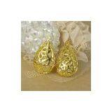 Drop Hollow Brass Charm Pendant With Rhinestone Inside thumbnail-1