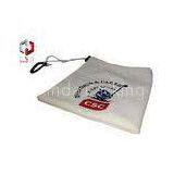 White Velvet Gift Drawstring Bag With Embroidered Logo , Pothook thumbnail-1