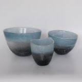 2015 New Arrival Handblown Gray Bowls with Crackle on Bottom for Home Decor