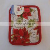 hot sales pot holder heat resistance and anti-slip in high quality cotton with pocket pot holder
