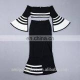 2017 New Black and White Strips Navy Style Bandage Dress 2pcs Sets thumbnail-4