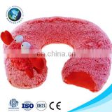 Custom factory u shape baby neck pillow promotional cute red crab plush neck pillow