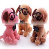 Custom Design Puppy Toy Stuffed Animal Plush Toy Dog With Glassess thumbnail-1