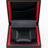 Black PU Leather Watch Box With Custom Insert for Holding Watch, Watch Strap, Warranty Card. thumbnail-4