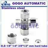 High Quality Quick Coupler O.D 3/8'' Inch Hard Tube Stainless Steel 304 Four Way X Type Connector Fittings for Brewing thumbnail-3