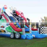 Race Car Design Inflatable Bouncer Dry Slide Cars Jumping Bouncy Castle For Children thumbnail-2
