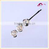 Simple Designs Wedding Ornaments New Arrival Gold&SilverClean Flowers Hair Grips Metal Decorated Hair Clips For Girls Gifts thumbnail-3