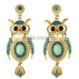 Fashional Cute Owl Earring With Stone Arete Para Esposa Novia Stud Earring Sets Clip thumbnail-2