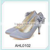 Hot Sale Elegant Designer Lady Silver Gray Bridal Wedding Office Party Dress Shoes thumbnail-1