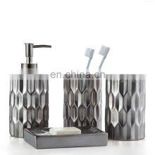 2022 Luxury Gray Household Decor Ceramic 4pcs Bathroom Accessories Set