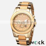 Auto Date Alloy Material Water resistant Men's Gender Quart Analog bamboo Watch