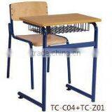 Metal Primary Student Desk and Chair TC-C04+TC-Z04-V for Pupil Furniture thumbnail-1
