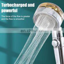 Cheap Price 360 Degree Hand High Pressure Water Saving Spray Propeller Rotating Fan Shower Head With Stop Button thumbnail-4