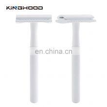 Lady Shaver Women Bikini Brass Handle Safety White Shaving Double Edge Safety Razor thumbnail-2