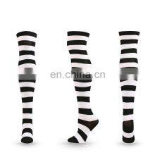 High Quality Cheap Cosplay Long Girls Women Stripe Thigh Over Socks Polyester Cotton Rainbow Sexy Striped Knee High Socks thumbnail-2