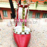 Head Designer Fmous Brand Lady Shoes Fashion Rock With Studes Sandal,High Slingback Shoe,Model T-Strap Heels Pump Shoe Women thumbnail-5