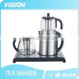 8995T-H3 Electric Stainless Steel Tea Kettle Set With Turkish Kettle thumbnail-1