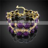 Shining Popular Handmade African Beads Pink Resin Jewelry Set Rings Jewelry Purple Stone thumbnail-4