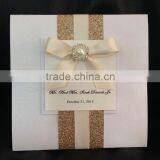 Personalized Square Royal Paper With Gold Glitter Paper Wholesale Wedding Invitation Card