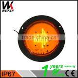 WEIKEN Round Led Trailer Tail Light Rear Lamp for Truck Bus Van Tractor