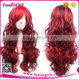 Emported OEM Front Lace Mixed Red Sexy Synthetic Wigs Quality Choice thumbnail-6