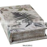 164JC355-2 new design leaf wood book box Home decorative book box Home goods