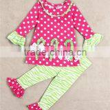 2015 new arrivals girl Chrismas long sleeve t-shirt sets, t-shirt with flower pants