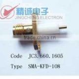SMA connector for flexible cable with flange mount