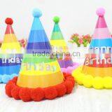 rainbow color Paper Cone Hat for baby\kids birthday party supplies