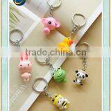 Animals Pvc Keychain/mini Rubber Keyring/keychain Wholesale