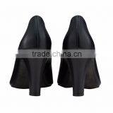 Top Quality Dress Ladies Round Toe Shape Classic Breatheable PU Lining Comfortable Black Sheep Skin Pump Shoes thumbnail-3