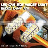 T10 194 168 501 W5W 38 SMD LED Car Side Wedge Light Bulbs Lamp 12V for car