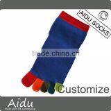 Best Socks Manufacturer Japanese OEM Design Red Black Stripes Pure Cotton Knitting Women Toe Socks