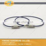 High Quality Deep Blue Stainless Steel Wire Keychain thumbnail-1