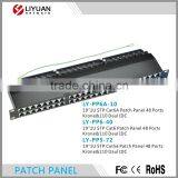 LY-PP6A-10 48 Ports CAT6A/CAT6/CAT5 STP Patch Panel, 19" 1U Krone& 110 Daul IDC Wall Mounted