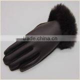 Black/Red PU Leather Fabric Driving Hand Gloves For Ladies IN Low Price thumbnail-1
