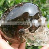 Natural Perfect Smoky Quartz Crystal Carving Skull