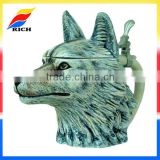 modern tiki custom decorative 3d wolf ceramic animal shaped mugs