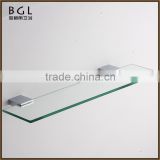 Simple Rectangular Zinc alloy Chrome plated Wall mounted bathroom accessories Glass shelf