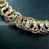 19cm 14K Light Gold Plated Brass Faceted Round Circle Link Fashion DIY Bracelet Supplies 1900073 thumbnail-3