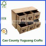 Drawer Makeup Box Wooden Drawer Storage Box 6 Drawer Cabinet Box