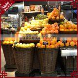 Wholesales Supermarket PE Rattan Plastic Display Stand for Fruit Vegetable thumbnail-1