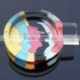 Fashion Round Printing Crystal Glass Ashtray Wholesale thumbnail-1