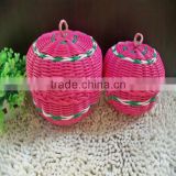 2014 new wholesale empty pe storage basket colorful with lid