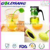 Home Office Perforated Lemon Style Tea Filter Infuser Yellow Green thumbnail-1