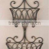 Wrought Iron Metal Double Wall Baskets Planters Shelves thumbnail-1